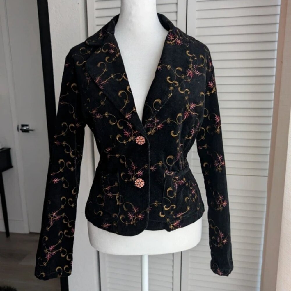 Vintage black embroidered jacket